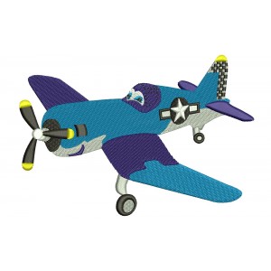 Looks Like Skipper Riley Airplaine Filled Machine Embroidery Design Digitized Pattern